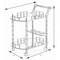 Fabulaxe Wood Serving Bar Cart Tea Trolley with 2 Tier Shelves and Rolling Wheels, Gold, Black and White QI003776.WT - alternate 6